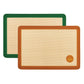 A green and a brown silicone baking mat on a white background