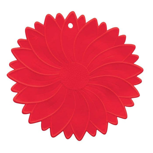Red flower-shaped jor opener on a white background