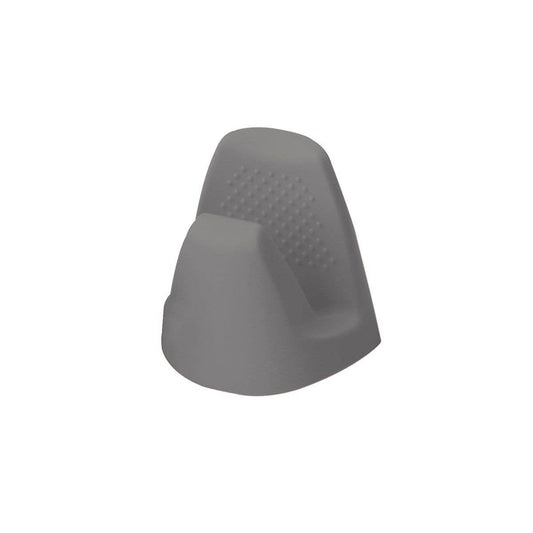 Gray rubber oven mitt on a white background