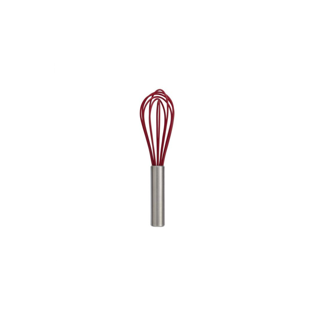 Revolutionize your cooking with Silicone Whisk - 7". Non-stick and heat-safe up to 428°F, this 7-inch whisk features a flexible 6-wire design that easily mixes and aerates while protecting your cookware.