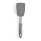 Gray silicone spatula on a white background