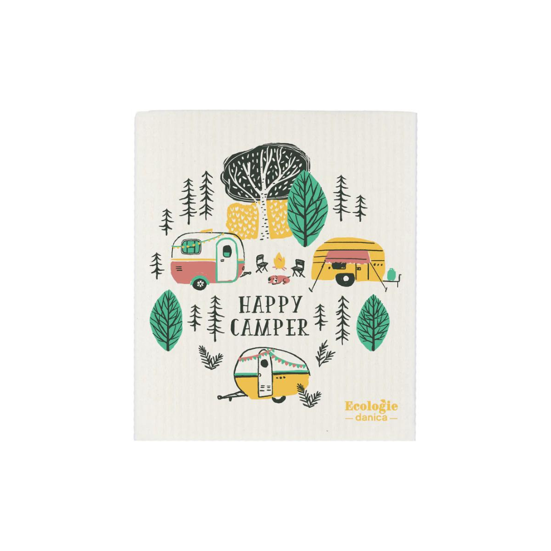 Get a touch of fresh air with this Happy Camper Swedish dishcloth by Ecologie. 