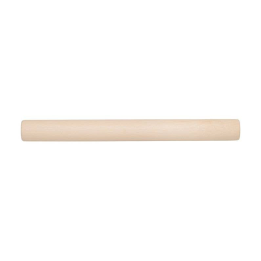 Wooden rolling pin on a white background