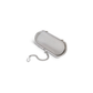 Silver mesh pouch with chain on a white background