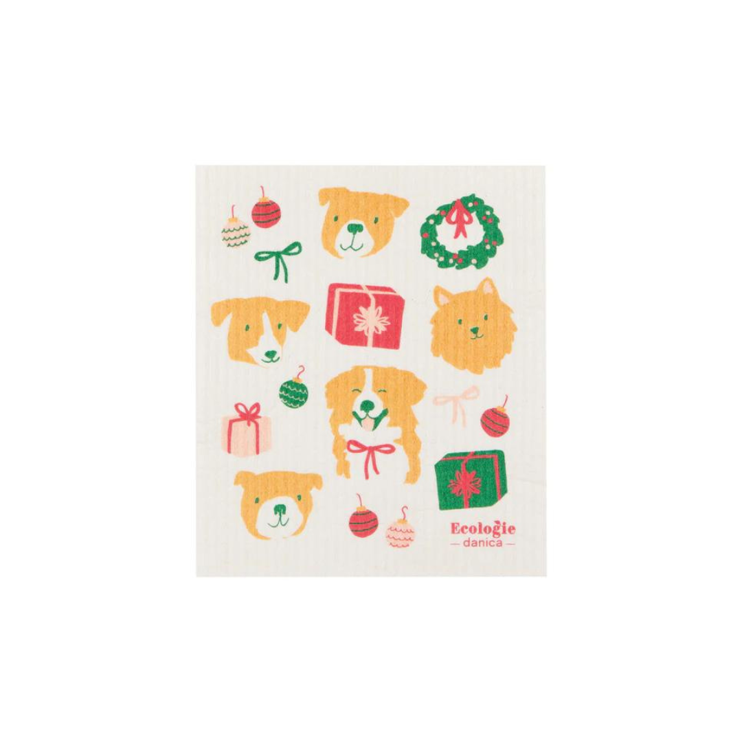 Fetch some holiday cheer with the Holiday Hounds Swedish Sponge Cloth! 