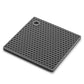 Gray honeycomb-patterned mat on a white background