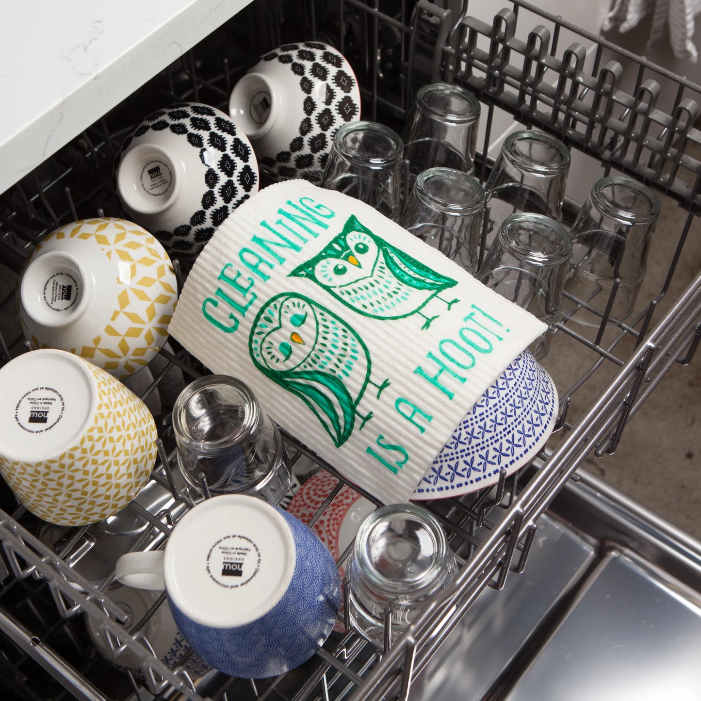 Bring a dash of owl wisdom to your cleaning routine with the Hootenanny Swedish Sponge Cloth! 