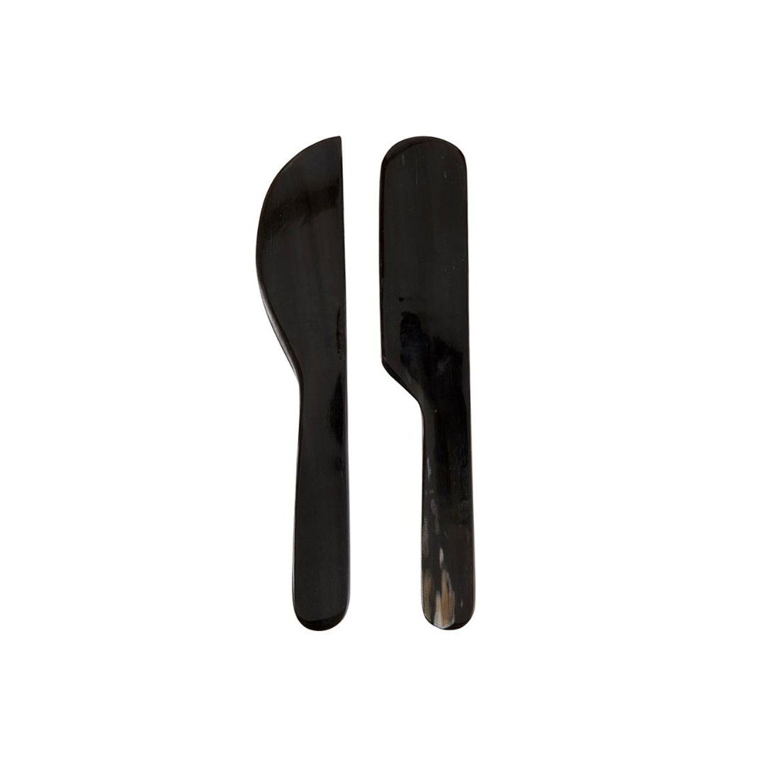 Horn Cheese Spreaders - Black - Set of 2