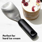 Revolutionize your ice cream serving experience with the OXO Good Grips Ice Cream Spade, expertly engineered for effortless scooping and generous portions. The wide stainless steel head slices through frozen desserts with remarkable ease while maintaining the durability needed for repacking store-bought pints. 