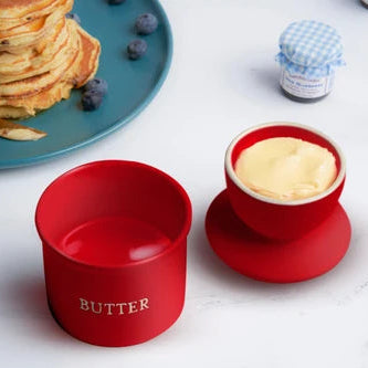 French Ceramic Butter Keeper - Red