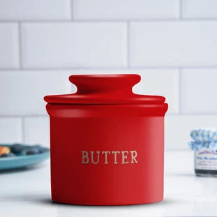 French Ceramic Butter Keeper - Red