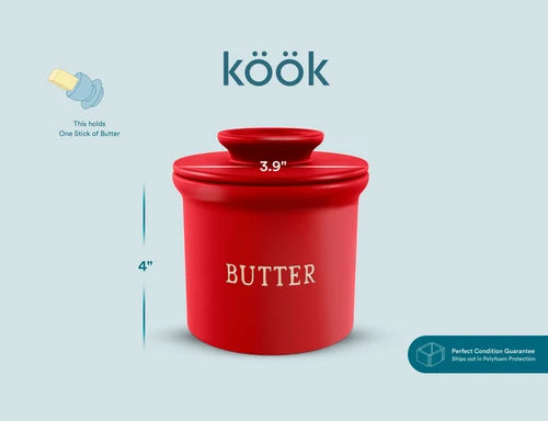 French Ceramic Butter Keeper - Red