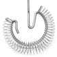 Metallic spring-like whisk bottom on a white background