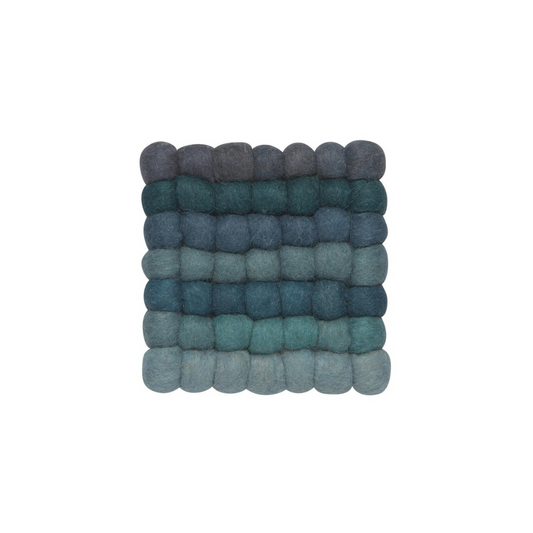 Trivet - Wool Felt Dots - Lagoon