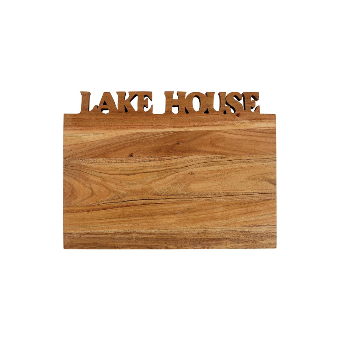 Dive into the charm of lakeside living with our "Lake House" Acacia Cutting Board! This versatile tray is not just a cutting board - it's a slice of lakefront luxury for your kitchen. Crafted from exquisite acacia wood, this board serves double duty as a stylish serving tray, perfect for hosting lakeside gatherings or adding a touch of rustic elegance to your dining table. 