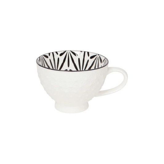 White Latte Mug, designed for those indulgent sips of your favorite brew! This generously sized mug, with a stylish white exterior and a simple, sleek patterned interior.