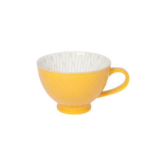 Yellow Latte Mug, designed for those indulgent sips of your favorite brew! This generously sized mug, with a stylish yellow exterior and a simple, sleek patterned interior.