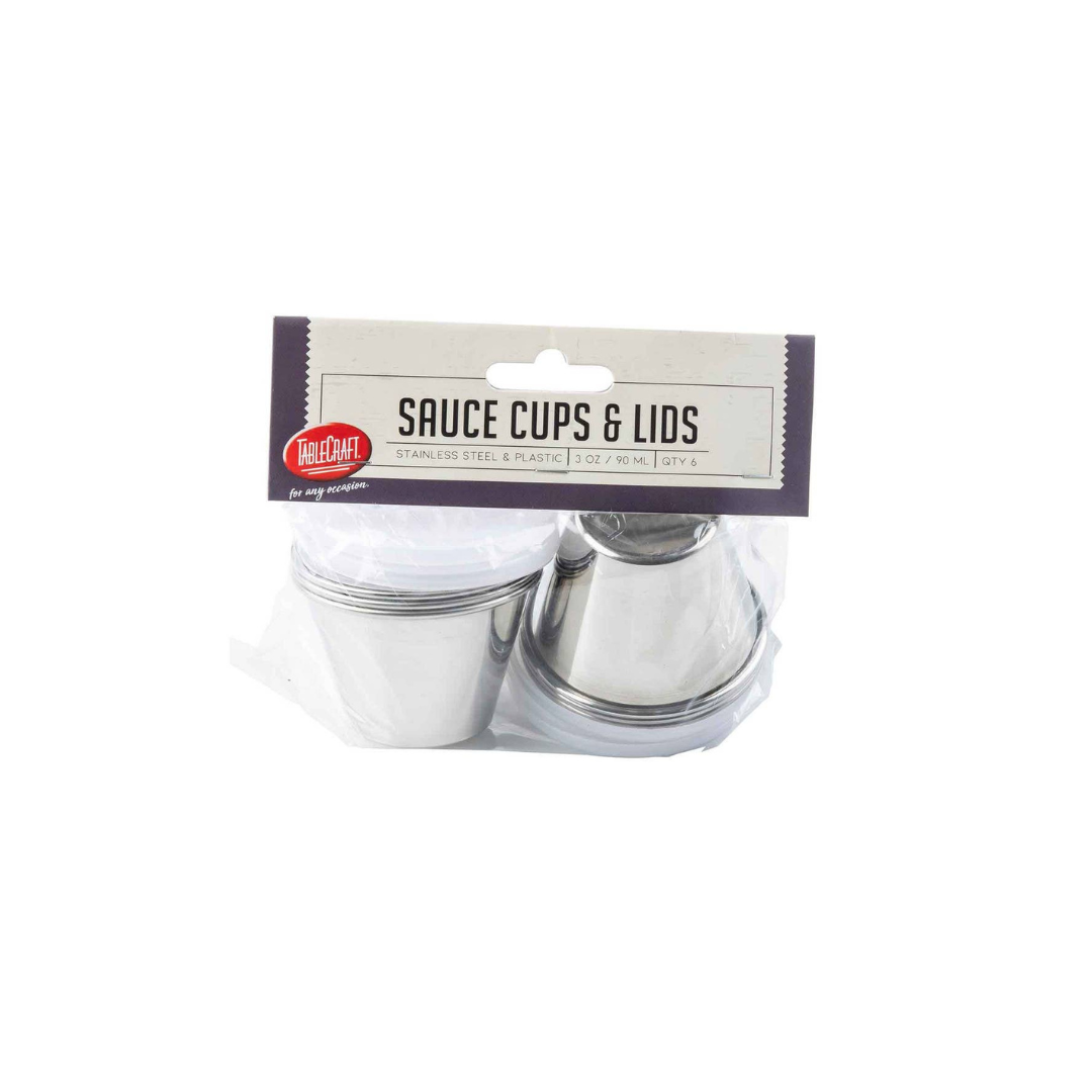 Sauce Cups w Lids - 3 oz - Pack of 6