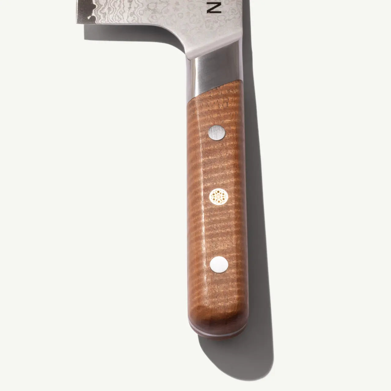Knife with a wooden handle on a white background