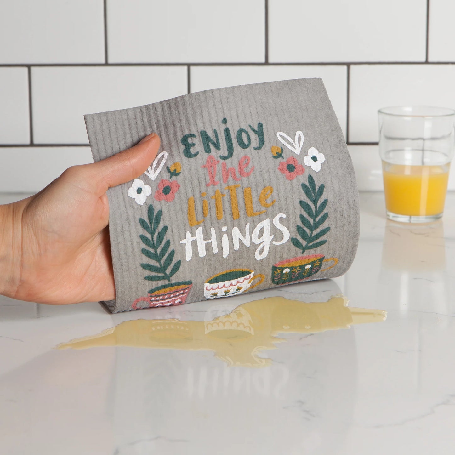 Find energy and appreciation in everyday life, such as this Little Things Swedish dishcloth by Ecologie . 