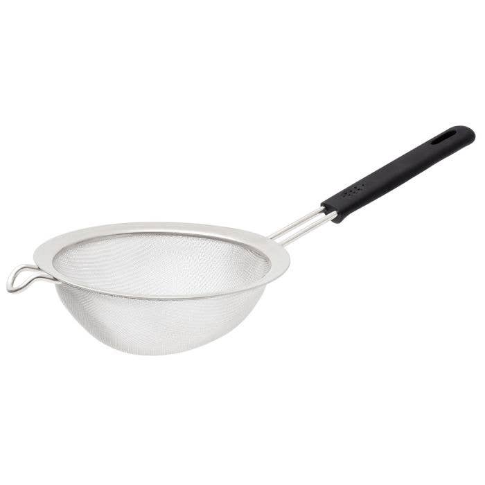 Mesh Strainer with Silicone Handle on a white background