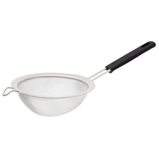 Mesh Strainer with Silicone Handle on a white background