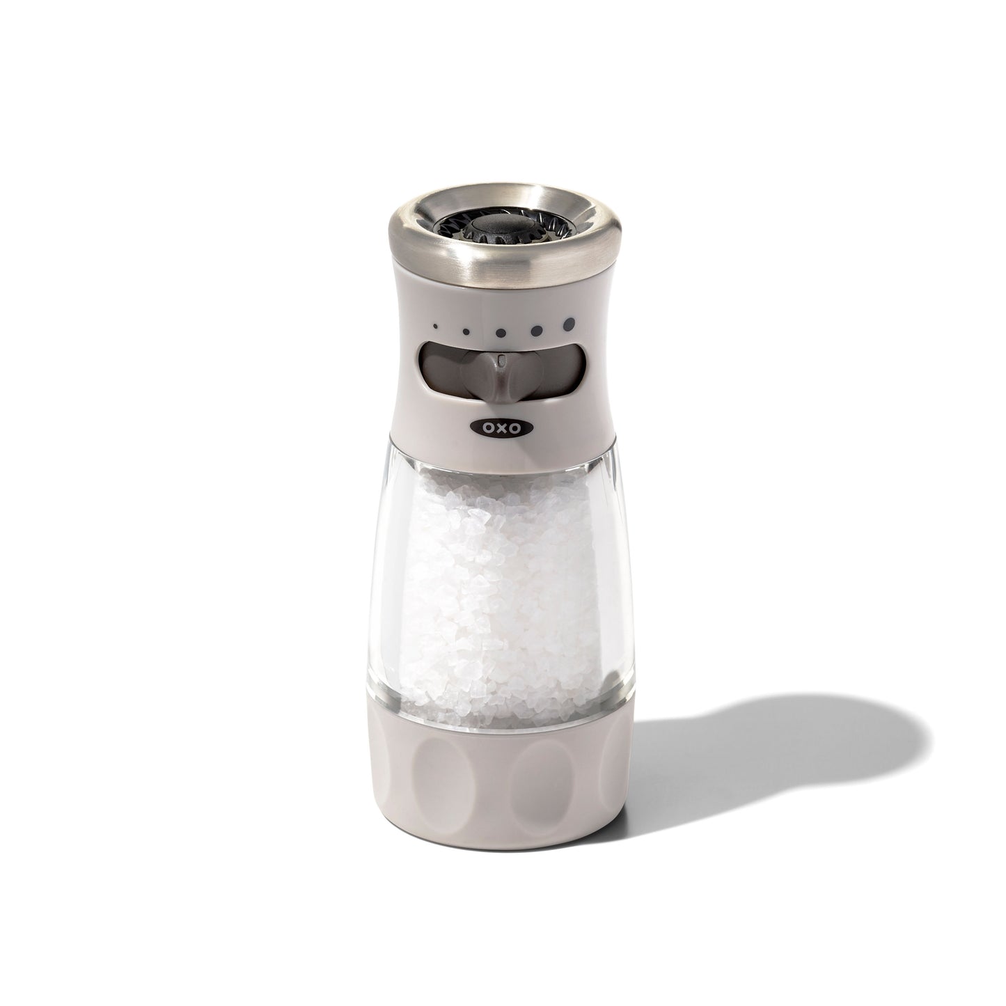 OXO salt and pepper shaker on a white background