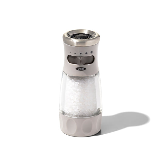 OXO salt and pepper shaker on a white background