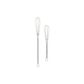 Two metal whisks on a white background