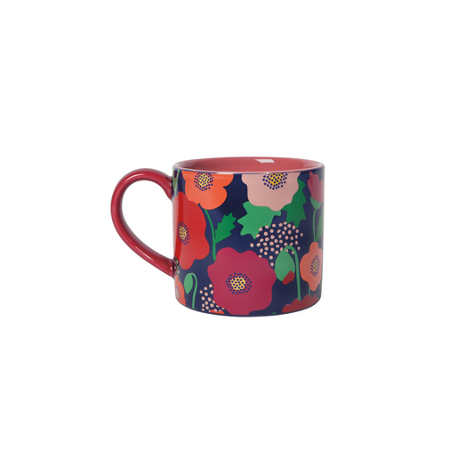 Flush with vibrant reds, petal pinks, and cool blue and green, this Poppy mug in a box is an invitation to pause and appreciate the bold beauty of the Poppy. This sweet-as-can-be mug comes packaged in a giftable box that can be used to store trinkets and treasures after use. Perfect for teachers' gifts and birthdays this delightful design, from the Poppy Collection, makes it easy to merchandise.