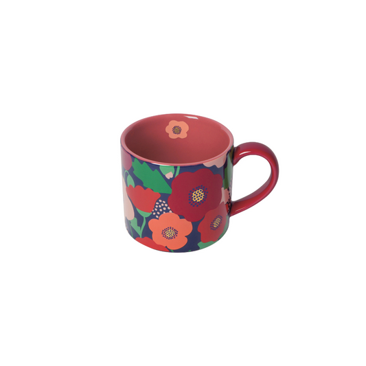 Flush with vibrant reds, petal pinks, and cool blue and green, this Poppy mug in a box is an invitation to pause and appreciate the bold beauty of the Poppy. This sweet-as-can-be mug comes packaged in a giftable box that can be used to store trinkets and treasures after use. Perfect for teachers' gifts and birthdays this delightful design, from the Poppy Collection, makes it easy to merchandise.