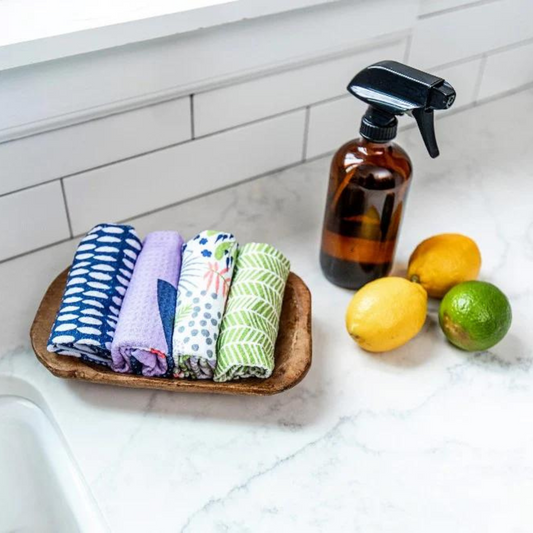 Our Mighty Mini Towel Set of 3 is like magic! Use it to replace boring paper towels in the kitchen or as a casual napkin for any meal. And that's not all - it's also soft enough to double as a washcloth for your bathroom or an all-around quick cleanup tool for your home. Talk about versatile! Plus, it's incredibly cute and joyful - you'll want to show it off to all your friends. Display it proudly in a basket on your counter for easy access. It's like having a burst of sunshine in your kitchen!