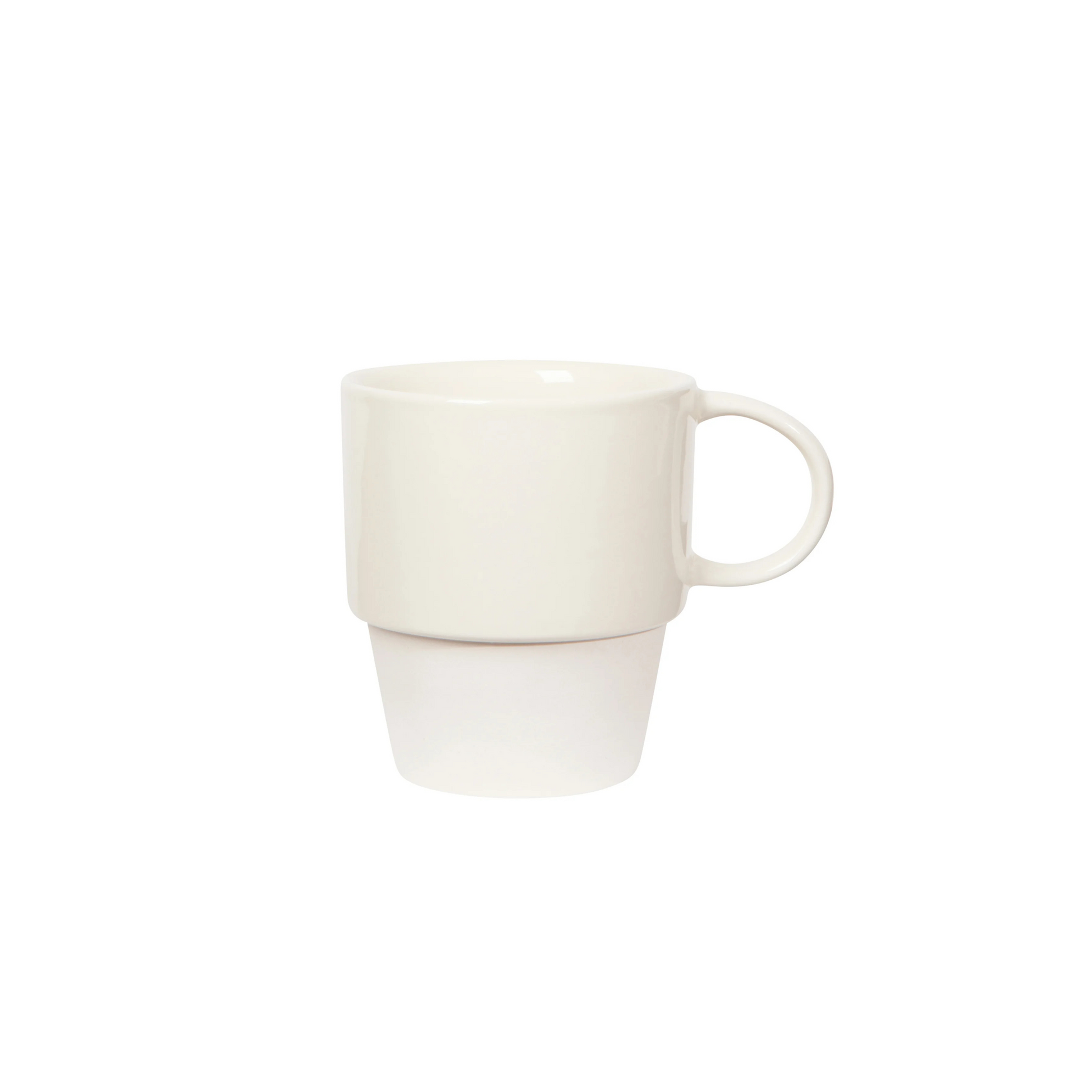 White ceramic mug on a white background