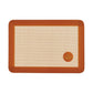 Silicone baking mat with brown border on a white background