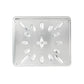 Metal baking tray with star and circle patterns on a white background