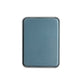 Rectangular metal baking tray with a blueish-gray finish on a white background
