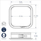 Technical drawing of a springform pan with dimensions labeled