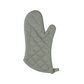 A single quilted oven mitt in a grey color, shown against a plain white background.