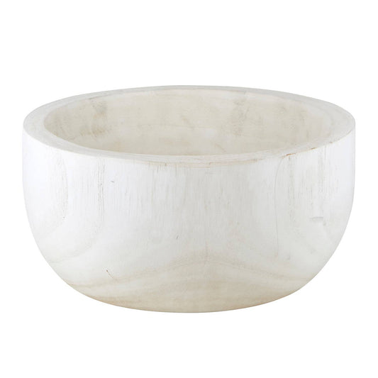 The Paulownia Wood Serving Bowl is the perfect addition to any home. Great for serving food or creating a beautiful centerpiece. Available in white to seamlessly fit into any home. This bowl is sure to add a touch of style to your next gathering! Make an impression with food served in classic Paulownia wood, and a centerpiece that will be sure to turn heads! Plus, with its neutral white finish, it will fit effortlessly with any aesthetic.