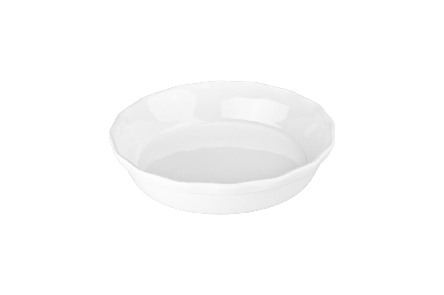 Straight Side Pie Dish - White