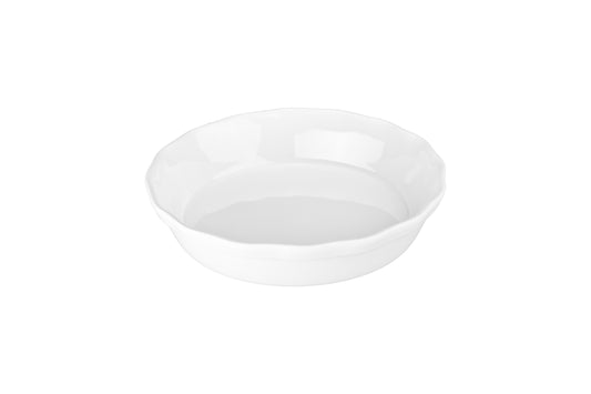 Straight Side Pie Dish - White