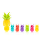 Keep your get-together colorful and on trend with this tropical set of six pineapple glass identifiers and bottle stopper. Bright colors ensure every glass gets some cheer, and the silicone stopper preserves your bottle for the next round! Let the good times flow with ease- no one will ever mistake their drinks or worry about a leaky bottle again!