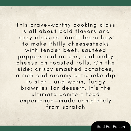 Comfort Food - Philly Cheesesteak - 6 PM, Wednesday, October 1st, 2025