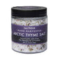 Jar of Saltverk Arctic Thyme Salt with purple label on a white background