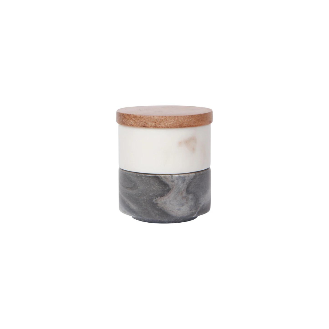 Danica Heirloom Marble Salt Cellar in White and Slate