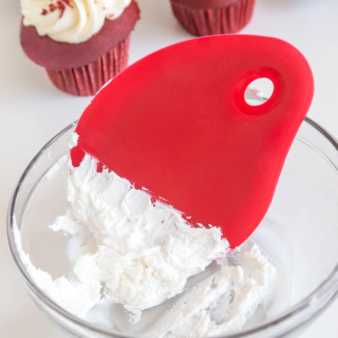 The Red Silicone Bowl Scraper is a must-have kitchen tool, designed to effortlessly lift sticky bread dough and scrape every last drop from mixing bowls. Made from FDA-approved food-grade silicone with a 430 stainless steel core, it provides both strength and flexibility.