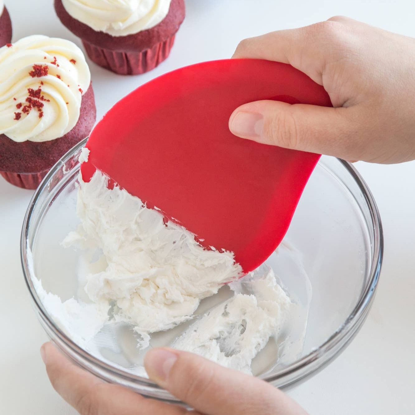 The Red Silicone Bowl Scraper is a must-have kitchen tool, designed to effortlessly lift sticky bread dough and scrape every last drop from mixing bowls. Made from FDA-approved food-grade silicone with a 430 stainless steel core, it provides both strength and flexibility.