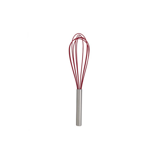 Whisk away with Mrs. Anderson's Silicone Whisk-12"! Perfect for non-stick cooking, it's silicone-coated stainless steel and heat-safe up to 428°F. Flexible tines for easy scraping, and dishwasher safe for quick cleanup.