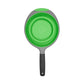 Top down of green collapsible Strainer folded up.  