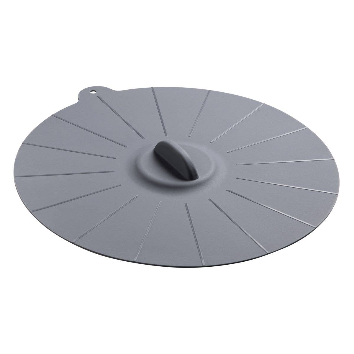 Gray silicone lid on a white background